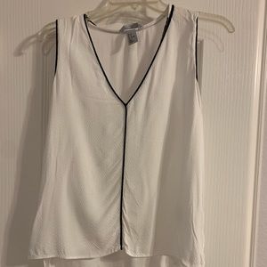 White blouse with black piping size 8.